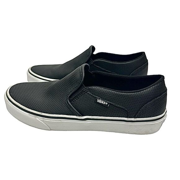 Vans Asher Perforated Women's Slip On Shoes Size 9 Medium Black Pre-Owned - Picture 9 of 12